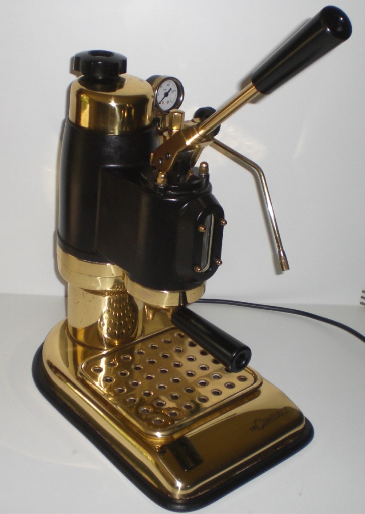 La Cimbali Liberty aus Turin, 1996 — brass-vergoldete italienische Espresso-Maschine